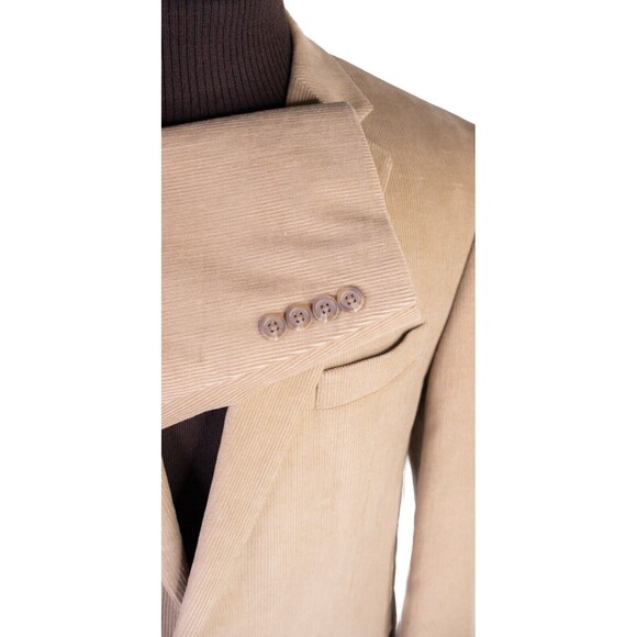 Chaps Mens Two Button Blazer Corduroy Sport Coat Jacket Cotton Beige Size 42L - Picture 6 of 13